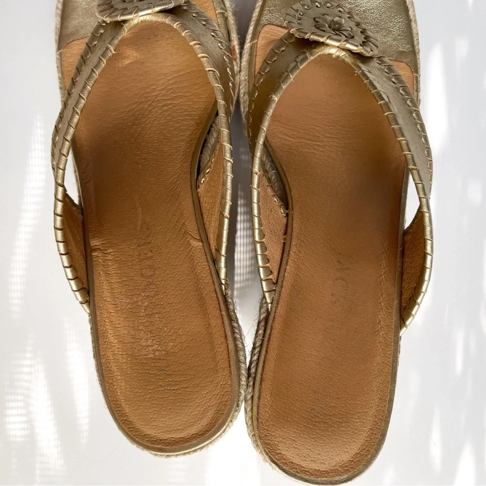 Jack Rogers Gold Wedge Sandals - Picture 4 of 10